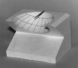 Figure 4: A model hemicyclium.  The position of the tip of the shadow indicates the time of day to be the end of the 4th hour, and the time of year to be mid-November